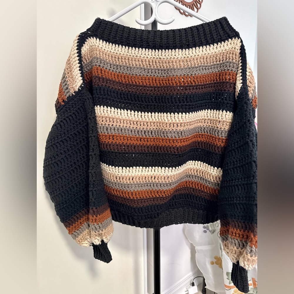 Handmade crochet oversized sweater (free size)